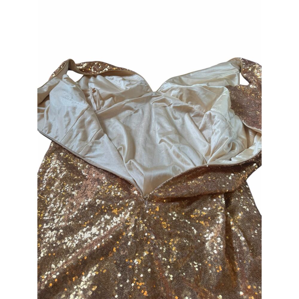 NWT Gold Sequined Renz Amelia Gown - Plus Size - Picture 9 of 16